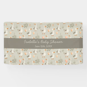 Bannière de Baby shower d'oies d'aquarelle mignonn