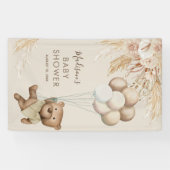 Bannière de Baby shower d'ours en peluche Pampas (Horizontal)