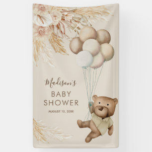 Bannière de Baby shower d'ours en peluche Pampas