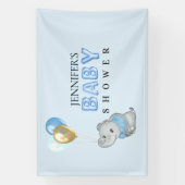 Bannière de Baby Shower Eléphant Bleu (Verticale)