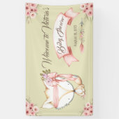 Bannière de Baby Shower Fille Renardeau (Vertical)