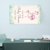 Bannière de Baby Shower Flamant Rose Bébé (Salon professionnel)