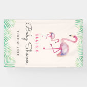 Bannière de Baby Shower Flamant Rose Bébé (Horizontal)
