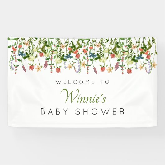 Bannière de Baby shower fleur sauvage Boho (Horizontal)