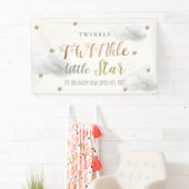 Bannière de Baby shower gris Little Star TWINkle (En situation)