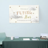 Bannière de Baby shower gris Little Star TWINkle (Salon professionnel)