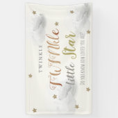 Bannière de Baby shower gris Little Star TWINkle (Vertical)