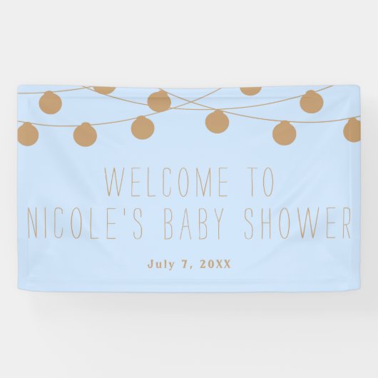 Bannière de Baby shower lumineux Blue & Gold Moder (Horizontal)