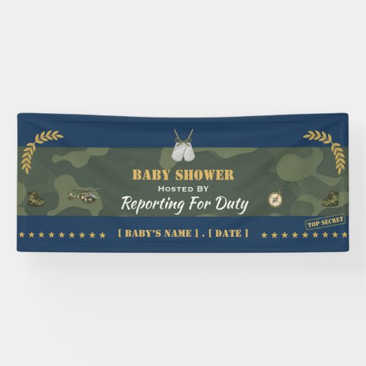 Bannière de Baby Shower Militaire — Présentation a (Horizontal)