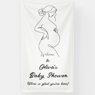 Bannière de Baby shower minimaliste de grossesse d