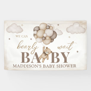 Bannière de Baby Shower "Nous Pouvons à Peine Atte