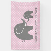 Bannière de baby shower personnalisée avec éléphan (Vertical)