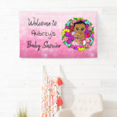 Bannière de Baby shower pour fille, ethnique bébé  (En situation)