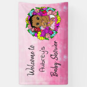 Bannière de Baby shower pour fille, ethnique bébé  (Vertical)