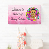 Bannière de Baby shower pour fille, ethnique bébé  (En situation)