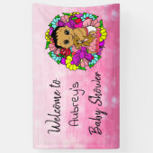 Bannière de Baby shower pour fille, ethnique bébé  (Vertical)