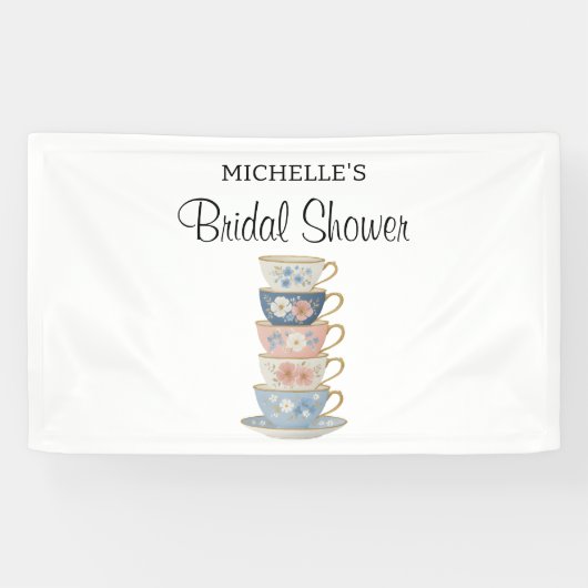 Bannière de Baby Shower pour le Thé (Horizontal)