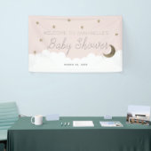 Bannière de Baby shower rose Gold Stars & Lune (Salon professionnel)