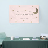 Bannière de Baby shower rose Gold Stars & Lune (Salon professionnel)