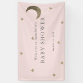 Bannière de Baby shower rose Gold Stars & Lune (Vertical)