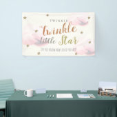 Bannière de Baby shower rose Little Star Twinkle (Salon professionnel)