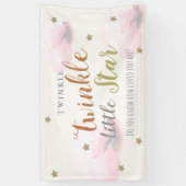 Bannière de Baby shower rose Little Star Twinkle (Vertical)