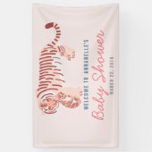 Bannière de Baby shower Tiger & Cub Rose Mom (Vertical)