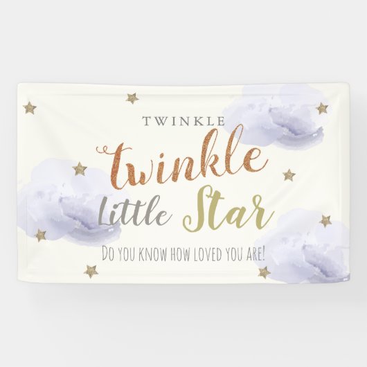 Bannière de Baby shower Twinkle Little Star Lavend (Horizontal)