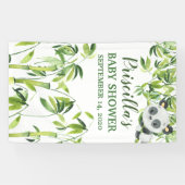 Bannière de Baby shower vert Panda Bamboo (Horizontal)