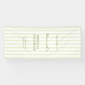 Bannière de baiser de mariage avec rayure vert oli (Horizontal)