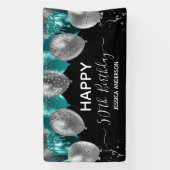 Bannière de ballons argent sarcelle pour 50e anniv (Verticale)