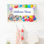 Bannière de ballons de bienvenue festive (En situation)