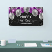 Bannière de ballons violets et argentés pour 50e a (Salon professionnel)