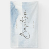 Bannière de baptême garçon aquarelle bleue (Vertical)