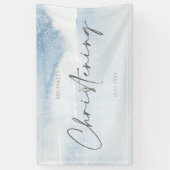 Bannière de baptême garçon aquarelle bleue (Vertical)