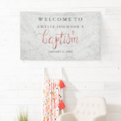 Bannière de baptême Rose Gold Marble (En situation)