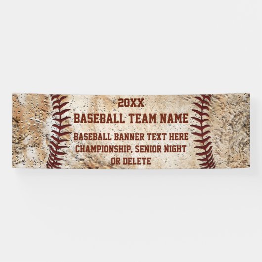 Bannière de baseball à l'aspect vintage personnali (Horizontal)