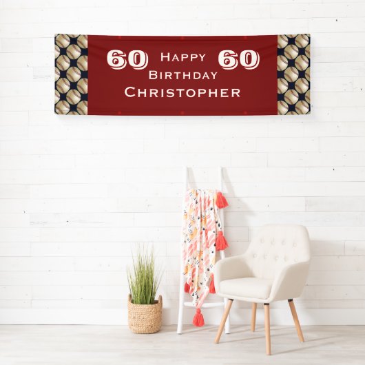 Bannière de baseball de 60e fête d'anniversaire, A (En situation)