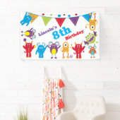 Bannière de bash Anniversaire du monstre mignon pe (En situation)