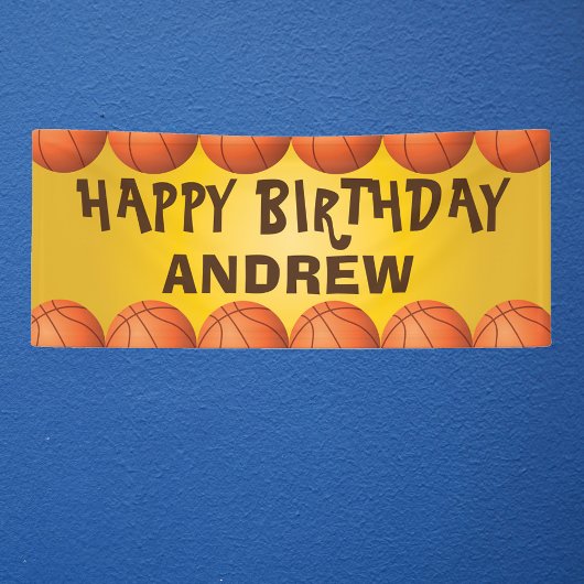 Bannière de basket-ball pour l'anniversaire ou tou