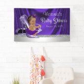 Bannière de bébé à talons hauts argent violet (En situation)