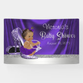 Bannière de bébé à talons hauts argent violet (Horizontal)