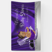Bannière de bébé à talons hauts argent violet (Vertical)