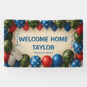 Bannière de bienvenue à la maison - Ballon camoufl