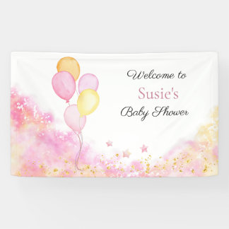Bannière de Bienvenue Baby Shower Ballon Pastel Ro