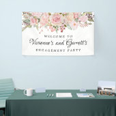 Bannière de bienvenue de la fête d'engagement flor (Salon professionnel)