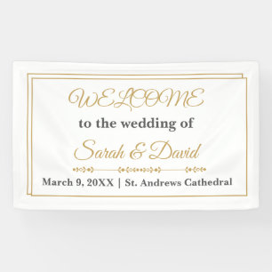 Bannière de bienvenue de mariage à double bordure