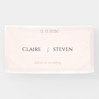 Bannière de bienvenue de mariage avec superpositio