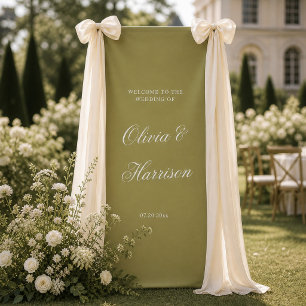 Bannière de bienvenue de mariage calligraphiée Oli