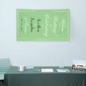 Bannière de bienvenue de mariage chic vert clair é (Salon professionnel)